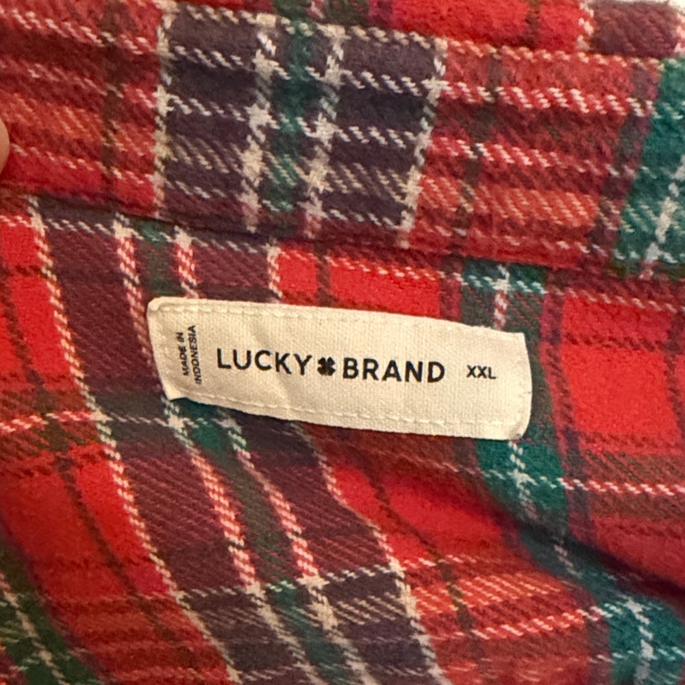 Lucky Brand Red Plaid Women's Jersey Top - Picture 2 of 6